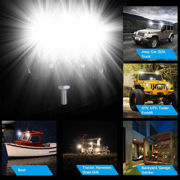 18W Dual Row LED Cube Spot Lights for Vehicles (4-Pack) product image