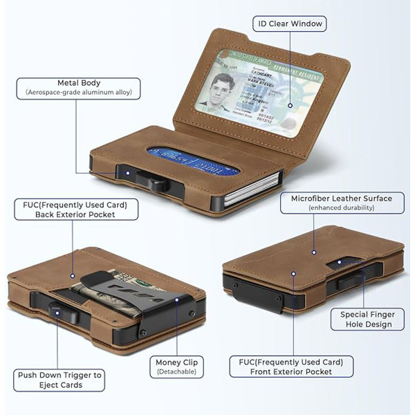 Slim Aluminum Pop-Up Credit Card Holder with Money Clip product image
