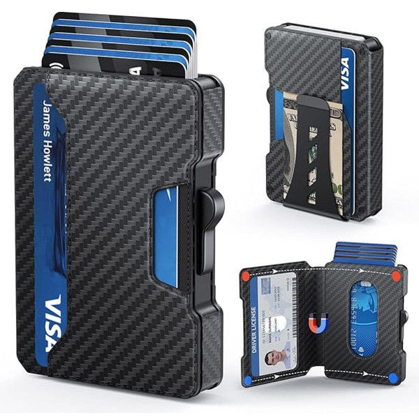 Slim Aluminum Pop-Up Credit Card Holder with Money Clip product image