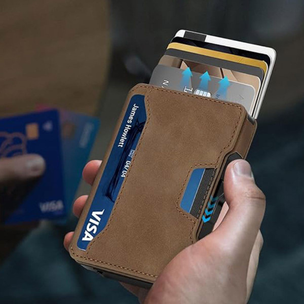 Slim Aluminum Pop-Up Credit Card Holder with Money Clip product image