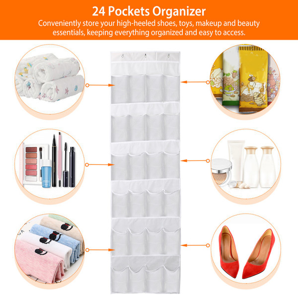 24-Pocket Over-the-Door Shoe Rack product image