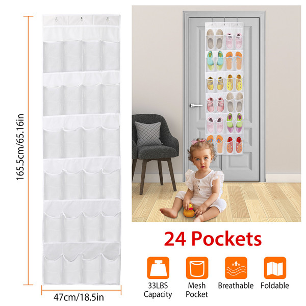 24-Pocket Over-the-Door Shoe Rack product image
