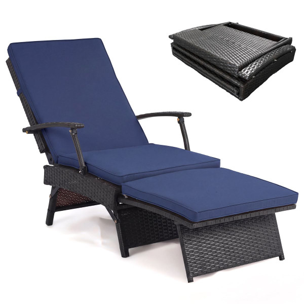 Folding Wicker Chaise Lounge (1- or 2-Pack) product image