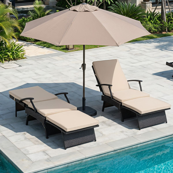Folding Wicker Chaise Lounge (1- or 2-Pack) product image