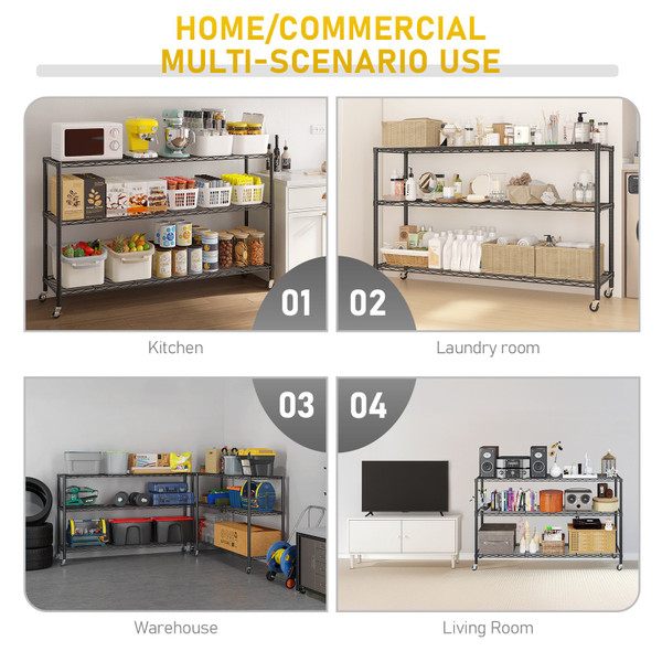 3-Tier Heavy Duty Wire Shelf Rack  product image