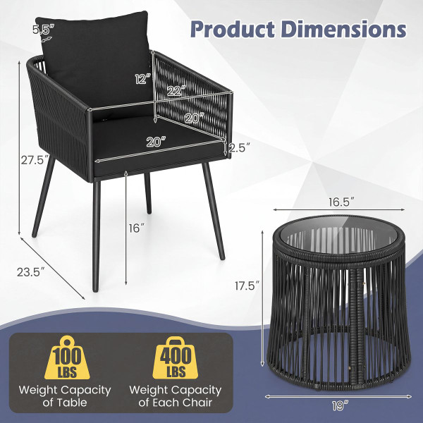 Rattan Conversation Furniture (3 Piece Set)  product image