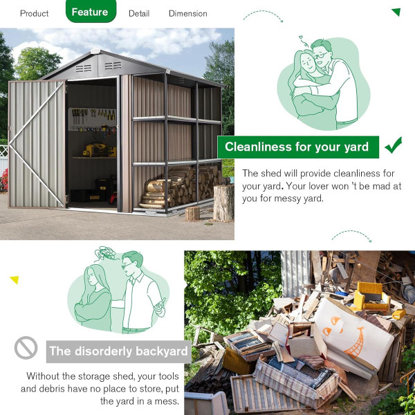 6x6 Storage Utility Shed with Outdoor Rack  product image