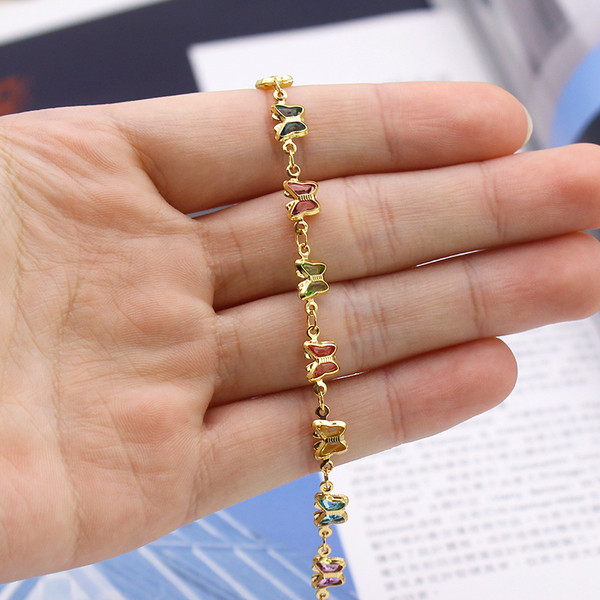 Multicolor Crystal Butterfly Ankle Bracelet product image