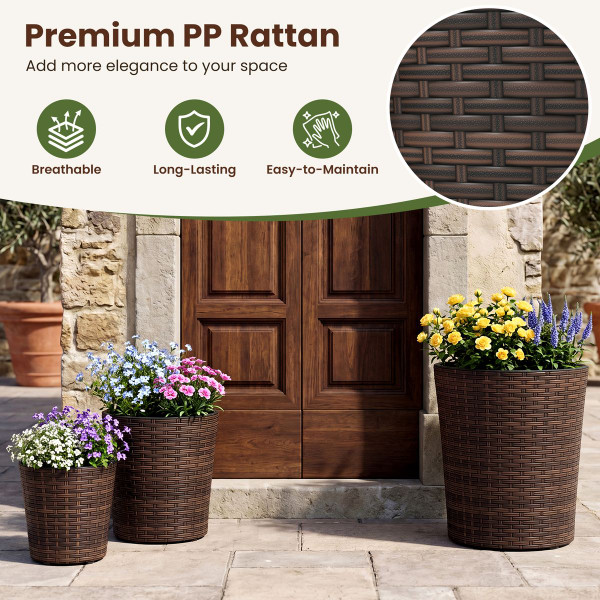 Tapered Rattan Planters (Set of 3) product image