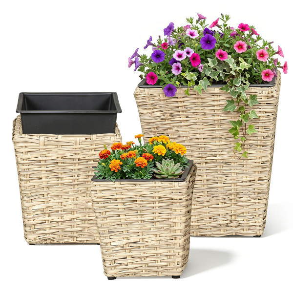 Tapered Rattan Planters (Set of 3) product image