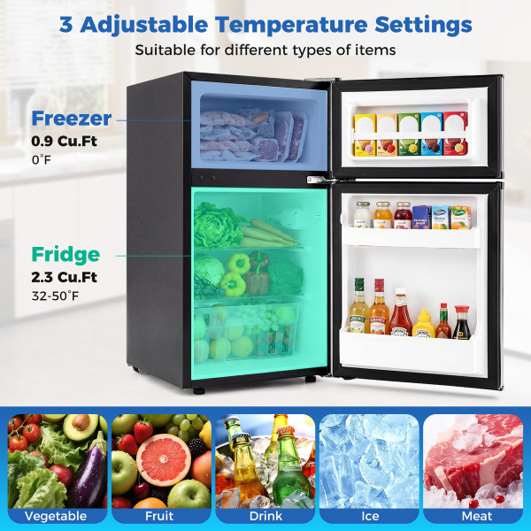 Double Door Mini Fridge with Freezer  product image
