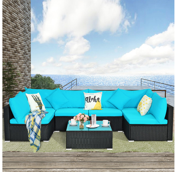 Rattan 7-Piece Outdoor Patio Sectional Sofa product image