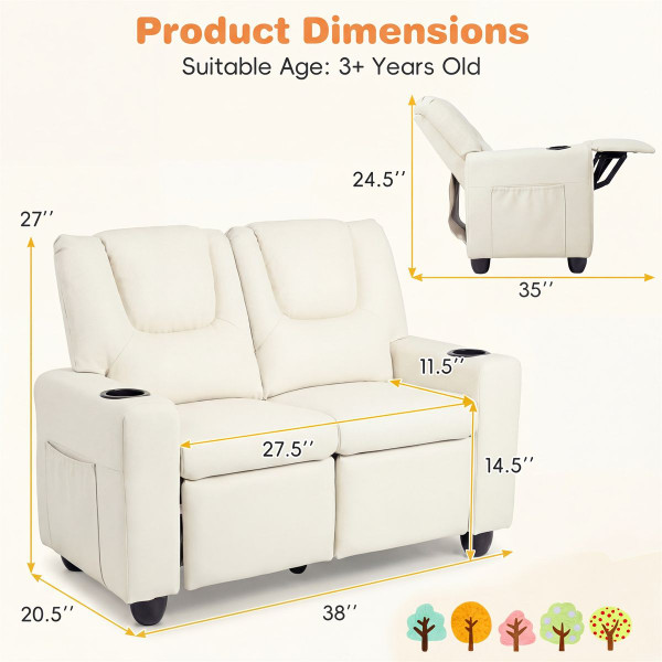 2-Seater Kids' Recliner Chair   product image