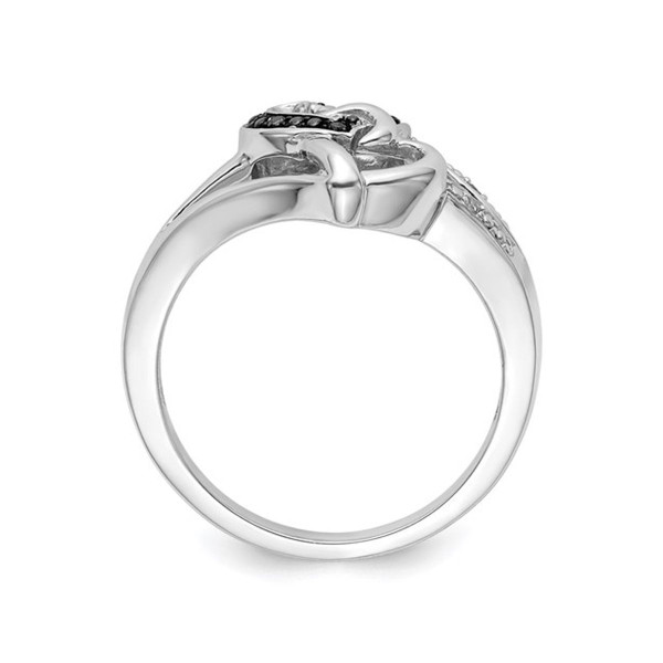 Black and White Diamond Accent Heart Promise Ring in Sterling Silver product image