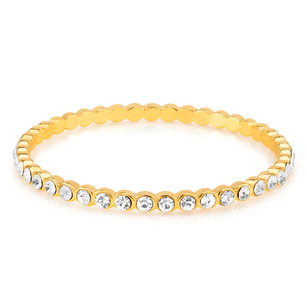 18K-Gold-Plated Cubic Zirconia Stackable Bangles product image
