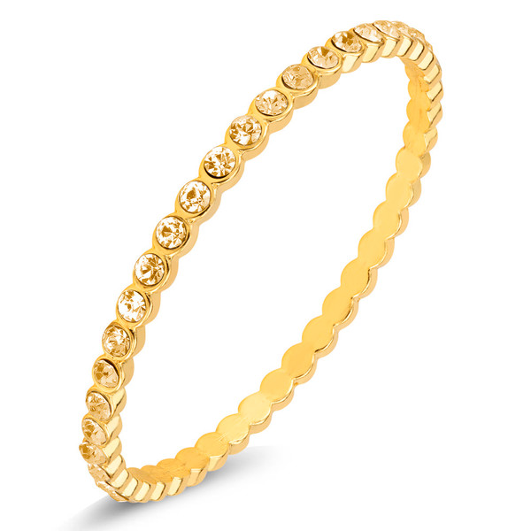 18K-Gold-Plated Cubic Zirconia Stackable Bangles product image