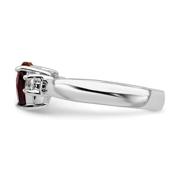1.40 Carat (ctw) Garnet and White Topaz Ring in Sterling Silver product image