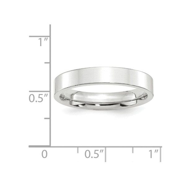 Men's 10K White Gold 4mm Flat Comfort Fit Wedding Band Ring product image