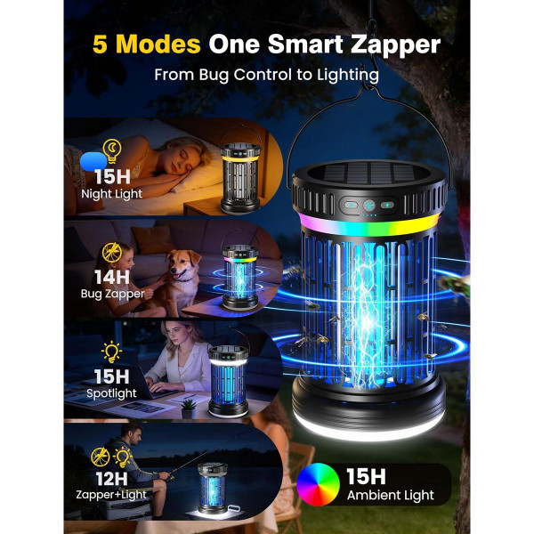 Solar Bug Zapper and LED Camping Lantern (1- or 2-Pack) product image