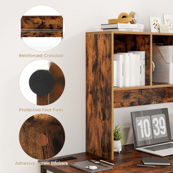 Computer Desktop Countertop with Bookshelf Organizer product image