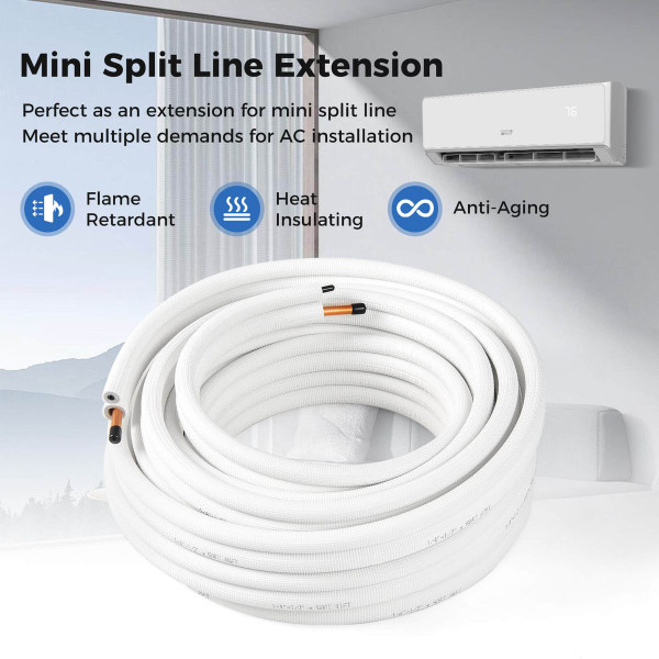 25/50 FT Air Conditioning Copper Tubing Hose Extension product image
