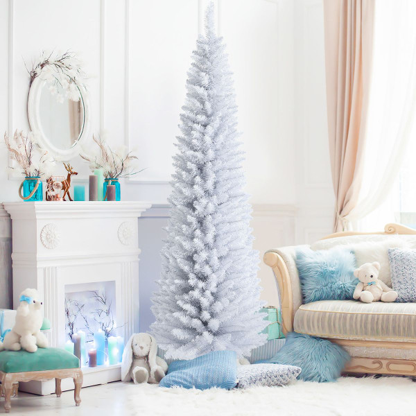 7ft Unlit Artificial Pencil Christmas Tree with Metal Stand product image