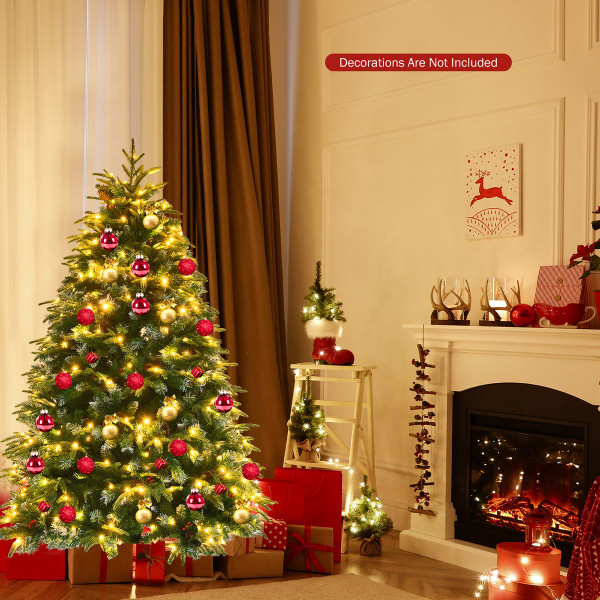 5ft Pre-Lit Snowy Hinged Christmas Tree with 11 Flash Modes and 250 LED Lights product image