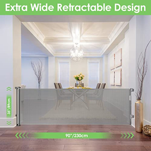 90" Extra Wide Retractable Baby Gate product image