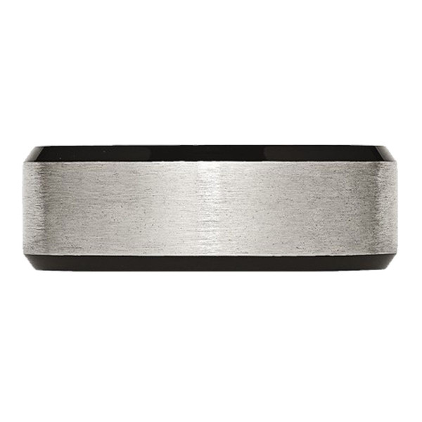 8mm Men's Titanium Brushed Wedding Band Ring with Beveled Edge product image