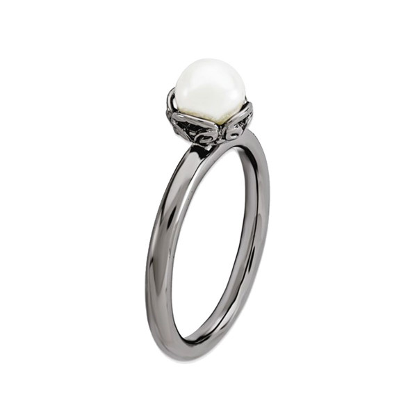 Freshwater Cultured Pearl Ring in Ruthenium Black Plated Sterling Silver product image