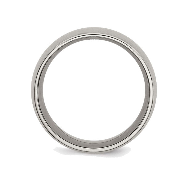 12mm  Men's Chisel  Titanium Brushed Wedding  Band Ring product image