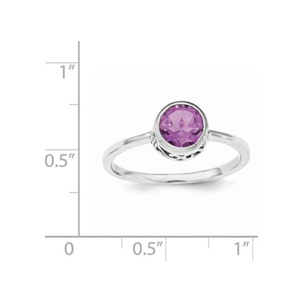 Ladies Solitaire Amethyst Ring 3/4 Carat (ctw) in Sterling Silver product image