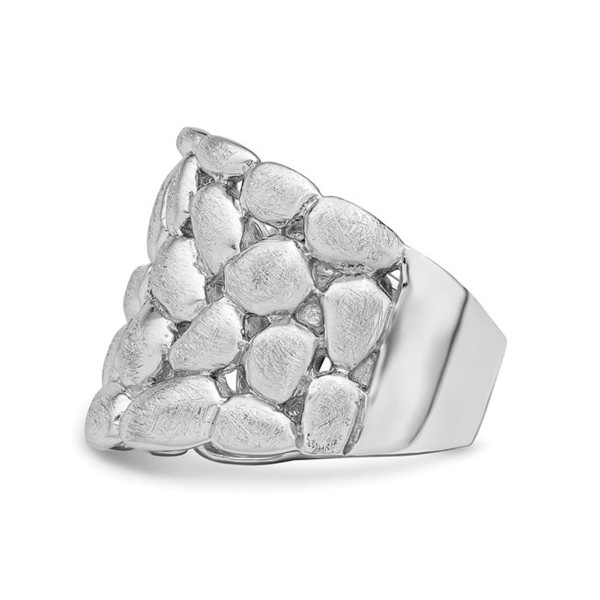Satin Textured Nugget Ring in Sterling Silver with Rhodium Plating product image