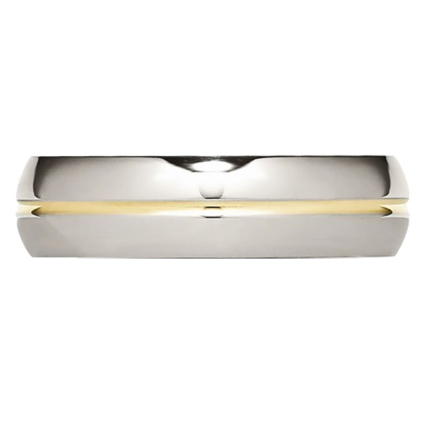 6mm Men's Chisel Titanium Yellow Plated Wedding Band Ring product image