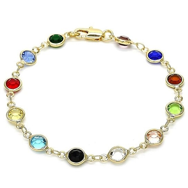 18K-Gold-Plated Multicolor Crystal Bracelet product image