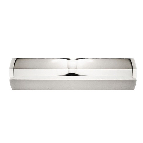 6mm Men's Chisel Comfort Fit Wedding Band Ring with Silver Inlay product image
