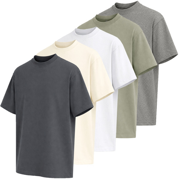 Men's Oversized Crew Neck T-Shirt (5-Pack ) product image