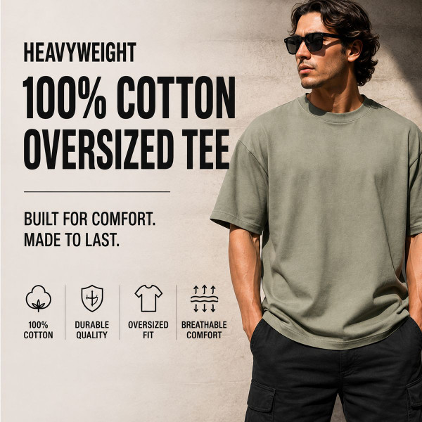 Men's Oversized Crew Neck T-Shirt (5-Pack ) product image