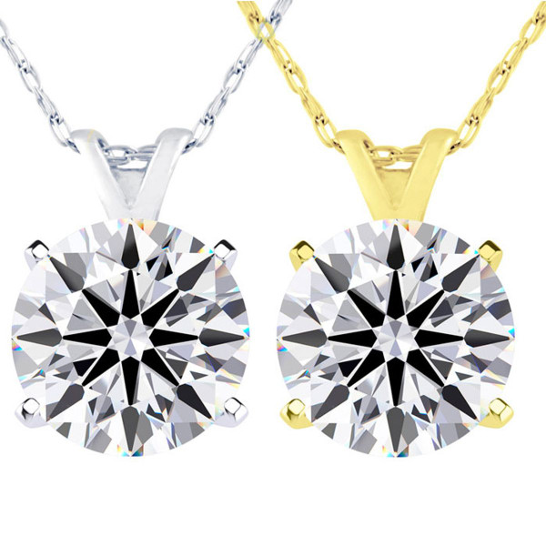 2 Carat Lab Created Diamond Solitaire Necklace In 14K Gold product image