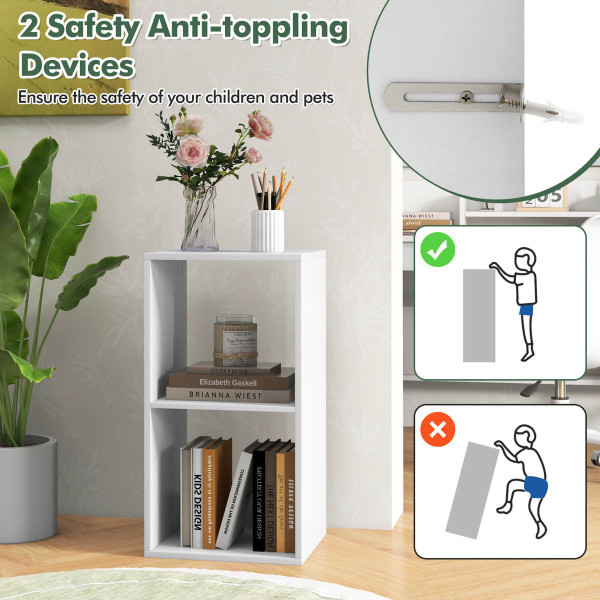 2-Cube Open Back Bookshelf with Anti-Tip Kit and Non-Slip Footpads product image