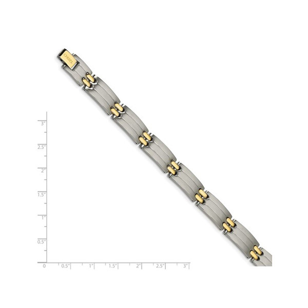Men's Stainless Steel Bracelet with 24K Gold Plating (8.75 Inch) product image