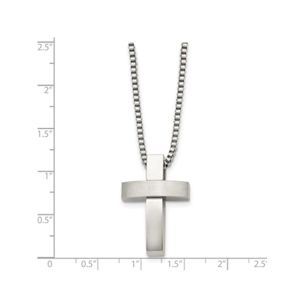 Men's Stainless Steel Cross Pendant Necklace with Chain (22 Inches) product image