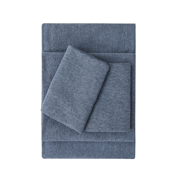 Kathy Ireland Heathered Jersey Knit Cotton Sheet Set (4 Pieces) product image