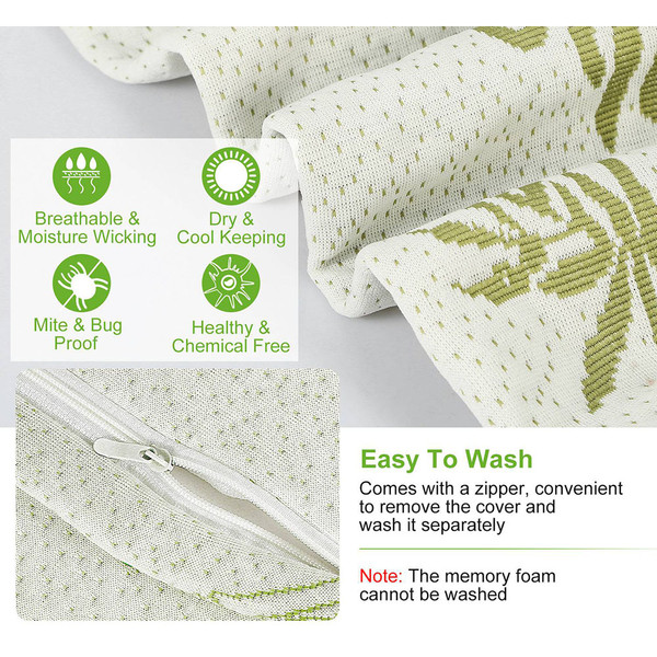 NewHome™ Contoured Ergonomic Bamboo Memory Foam Pillow product image