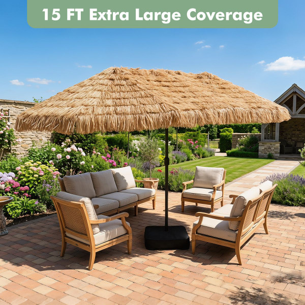 Double-Sided Thatched Tiki Patio Umbrella product image