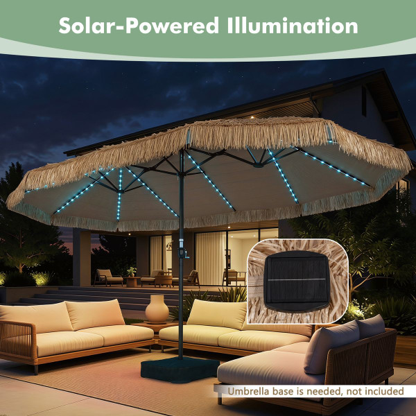Double-Sided Thatched Tiki Patio Umbrella product image