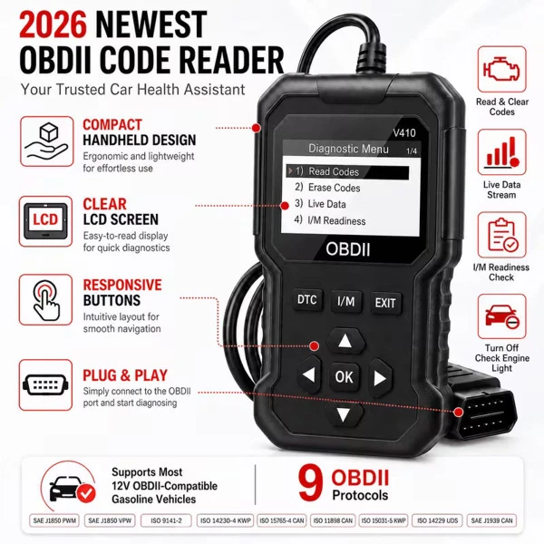 OBD2 Scanner V410BK Car Diagnostic Tool  product image