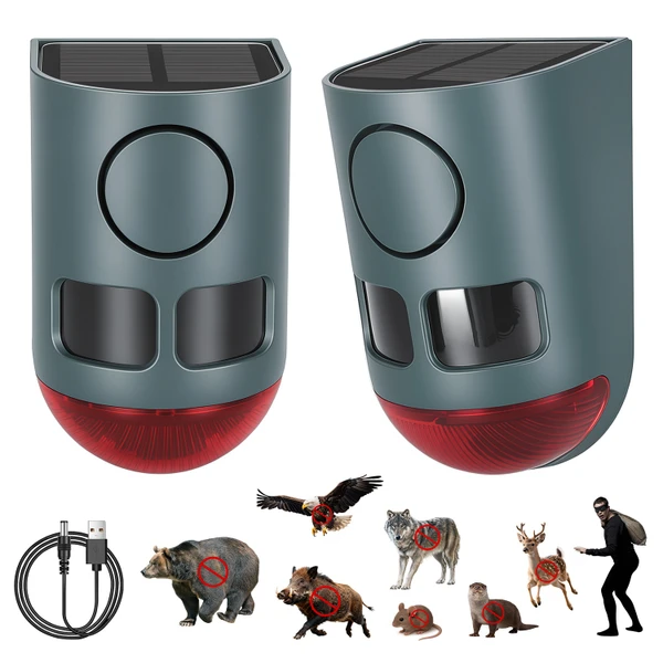 3-in-1 Ultrasonic Solar Animal Repeller (1- or 2-Pack) product image