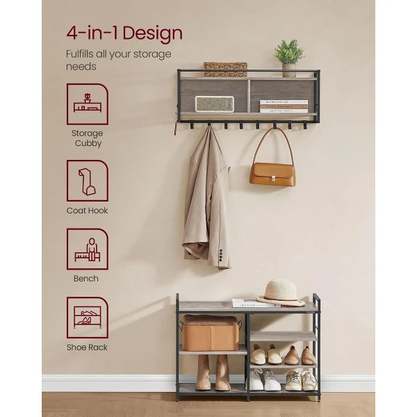 VASAGLE Hall Tree with Shoe Bench product image