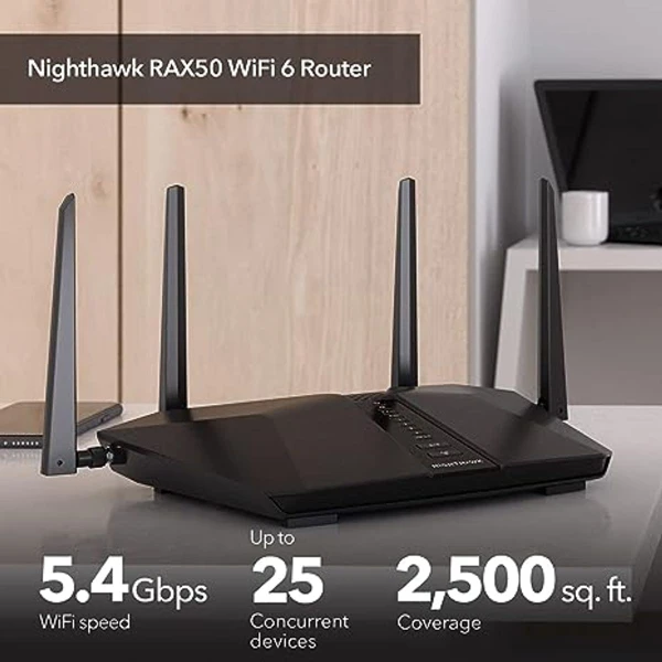 Netgear RAX50-100NAR Nighthawk 6-Stream AX5400 WiFi 6 Router product image